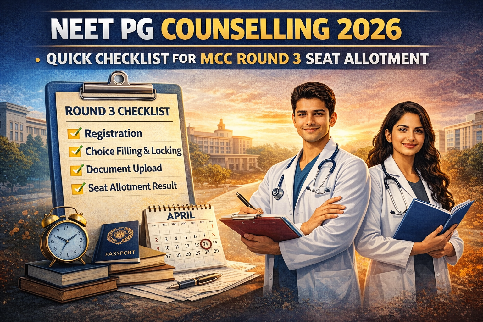 NEET PG Counselling 2026: Quick Checklist for MCC Round 3 Seat Allotment